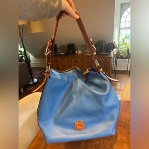 DOONEY & BOURKE LEATHER BLUE HANDBAG HOBO STYLE SHOULDER BAG